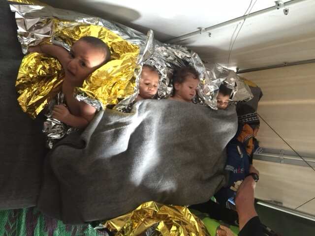 Refugee children rescued at sea