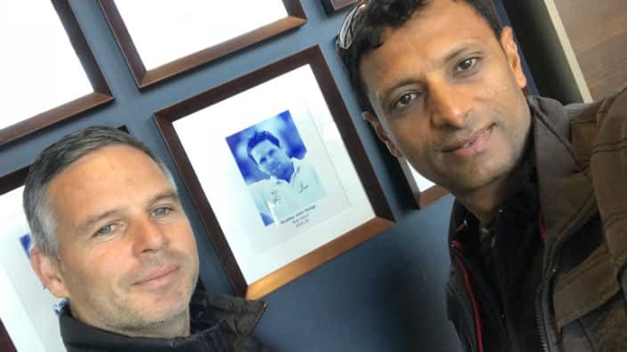 Sitanshu Kotak with former Australian all-rounder Brad Hodge