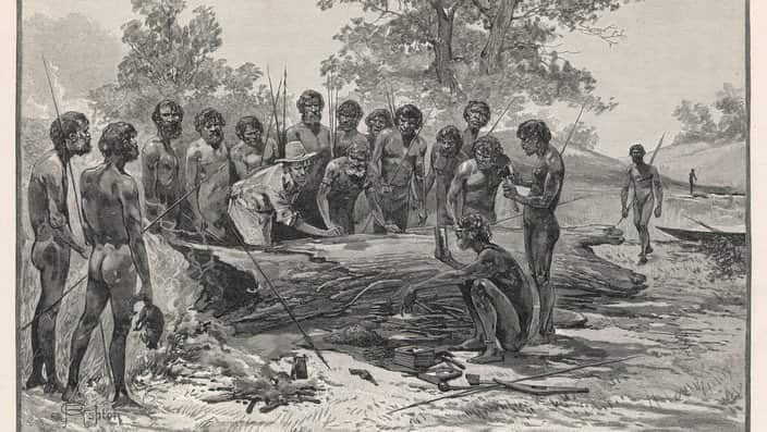 JOHN BATMAN (1800-1827)  negotiates with the aborigines  of Victoria        Date: 1827