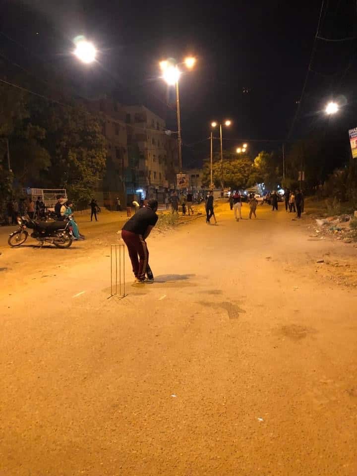 Night street cricket
