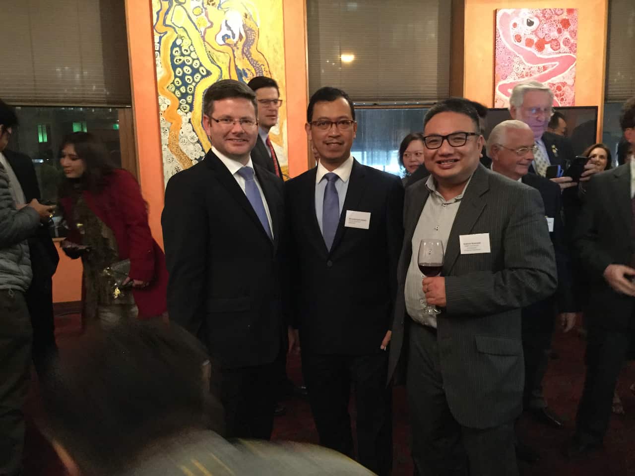 L-R: Mark Coure MP, Heru Subolo, Andrew Wanandy