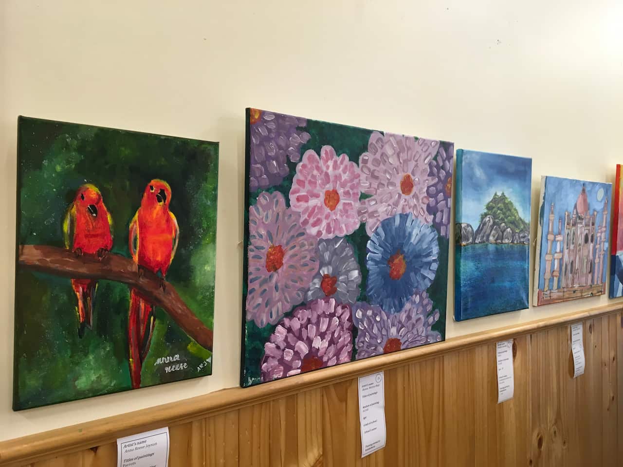 paintings from Kids Annual painting exhibition by Kalakshetra school of fine arts
