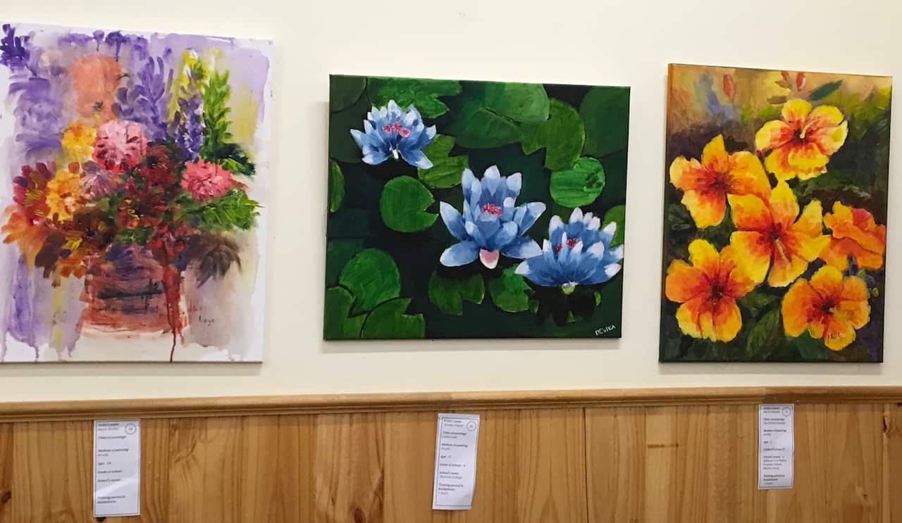 Kids arts exhibitted in Kalakshethra scholl of fine arts annual art ehibition