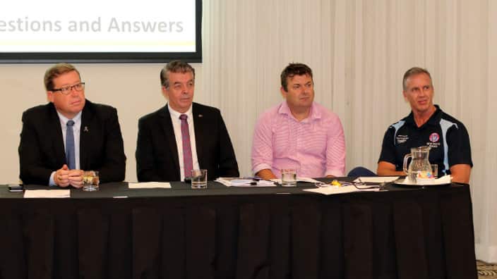 Minister Ray Williams, Minister Troy are at a program on water safety