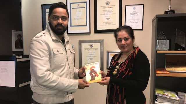 Author Amrinder Gidda with SBS Punjabi's Manpreet K Singh