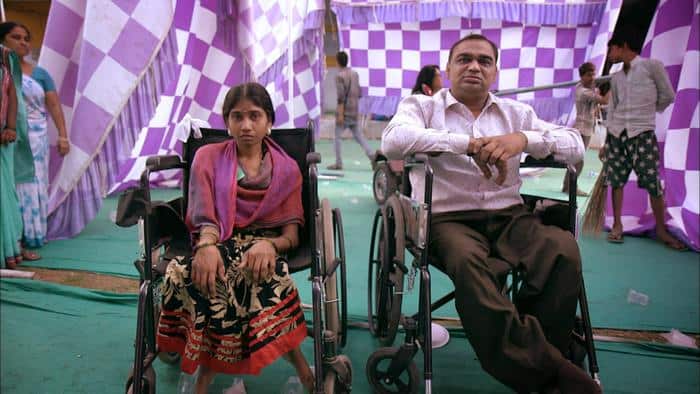 Ujwala (right) and Paresh (left) got engaged after meeting at a matchmaking event in Ahmedabad.