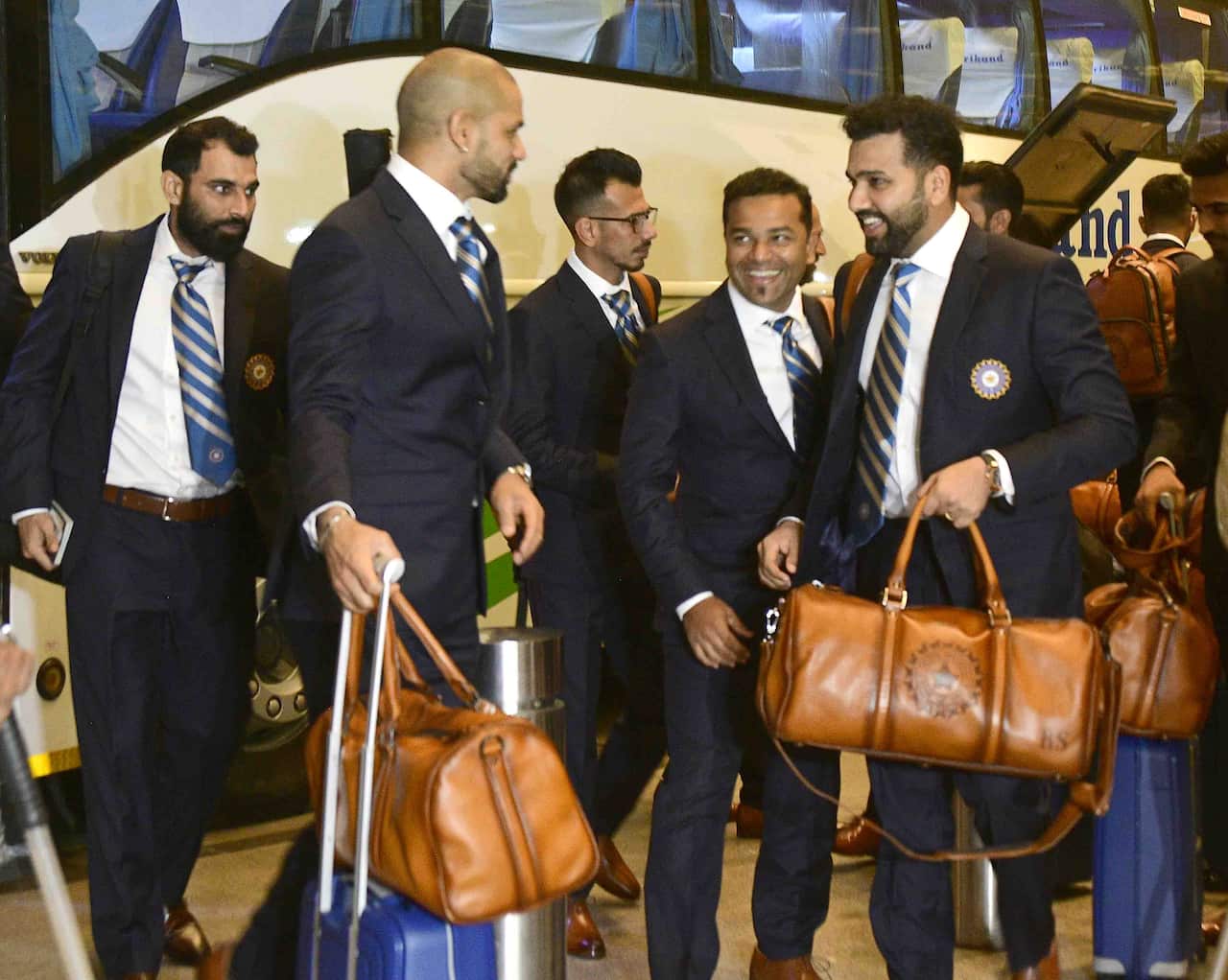 Indian cricket team at Mumbai airport