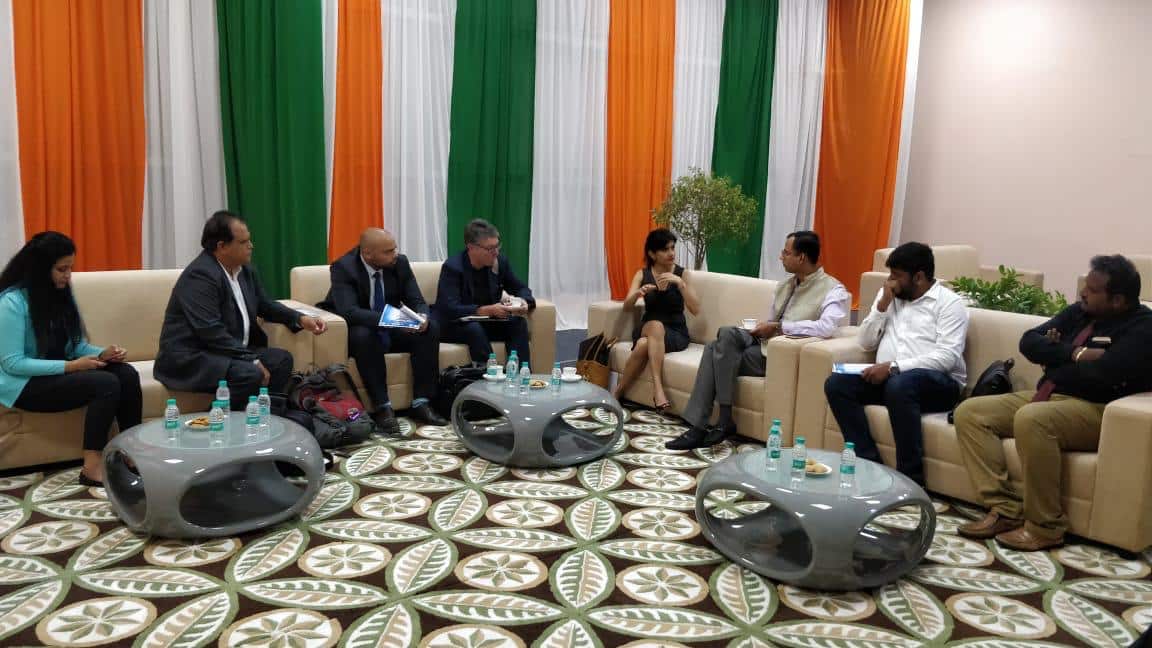 Dr Payal Mukherjee (fourth from right) during one of visits to India.