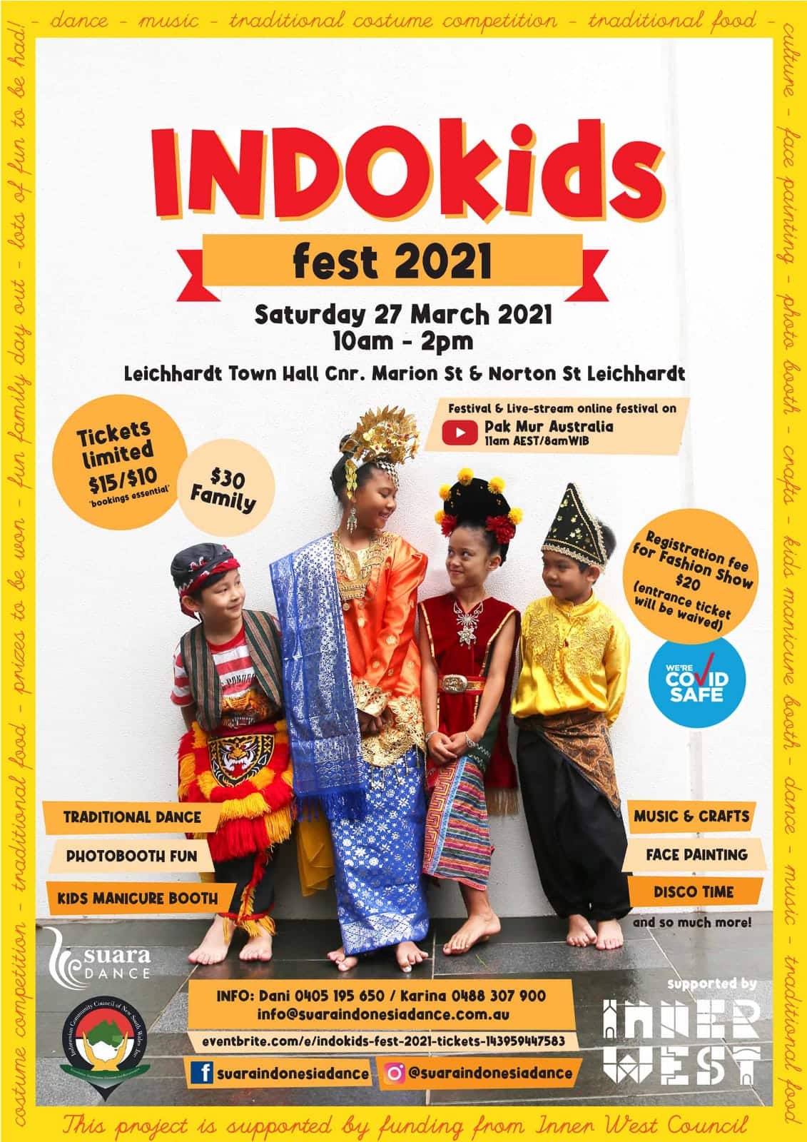 IndoKids fest annual performance for 2021 will be held at Leichhardt Town Hall, Sydney on Saturday, 27 March.