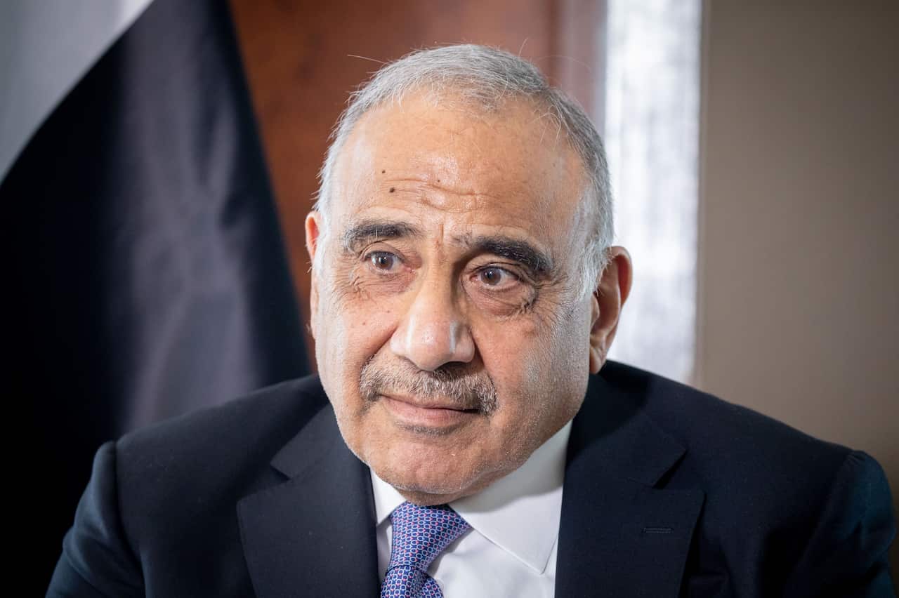 FILED - 30 April 2019, Berlin: Iraqi Prime Minister Adil Abdul-Mahdispeaks during an interview with the the German Press Agency (DPA). Photo: Kay Nietfeld/dpa
