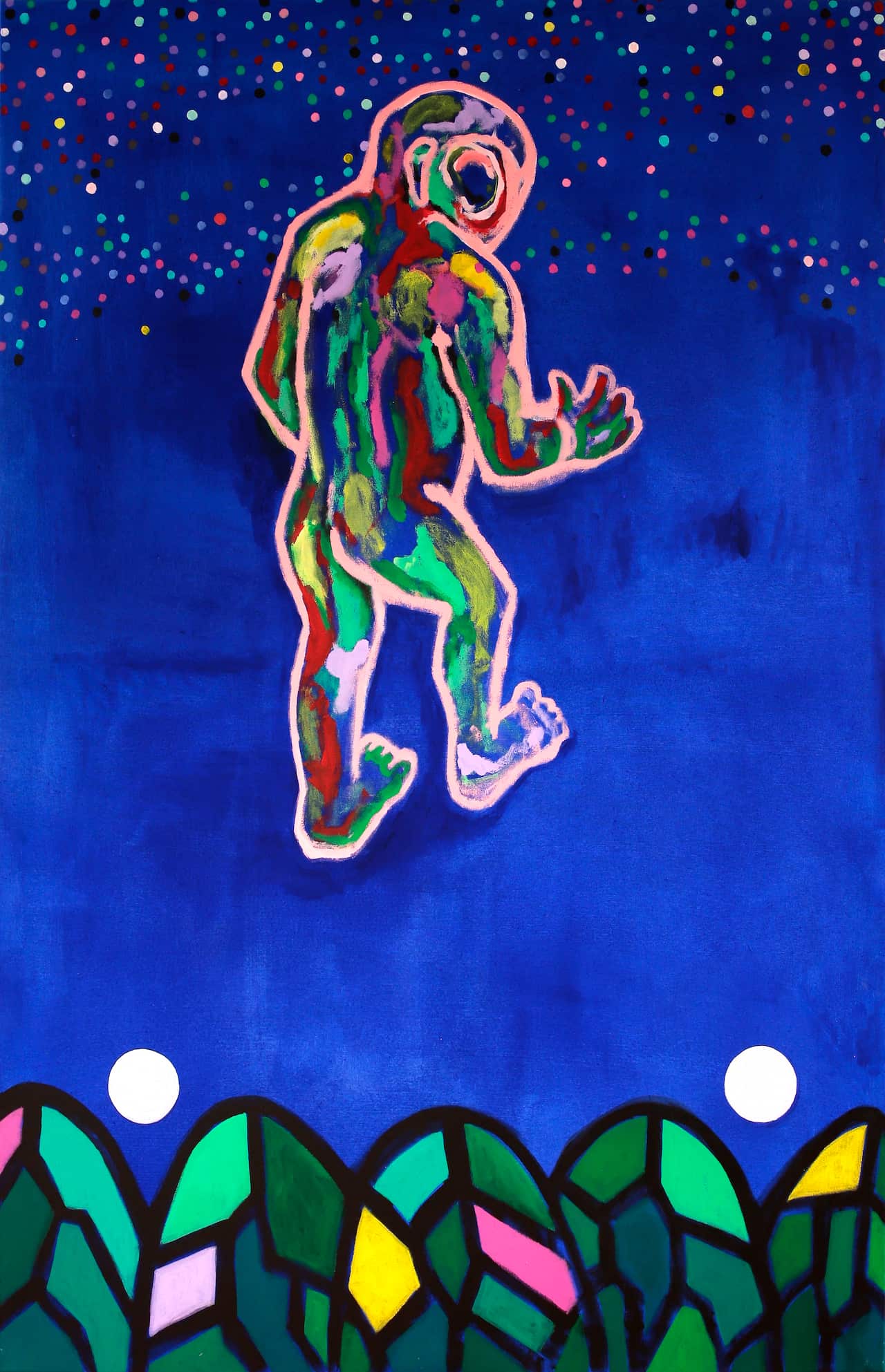 Jaedon Shin, 'Listen' acrylic on linen 2021