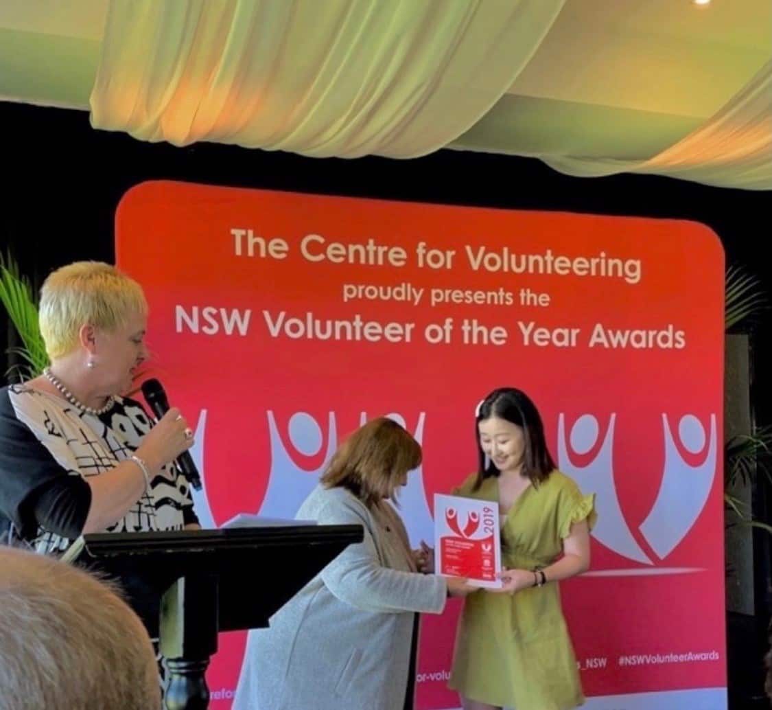 Jane Choi recieved NSW Volunteer of the Year wards in 2019 and 2020. 