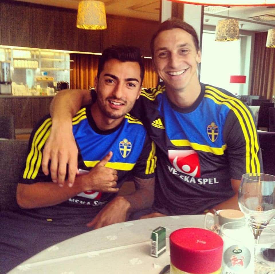 Jiloan Hamad with Zlatan Ibrahimovic