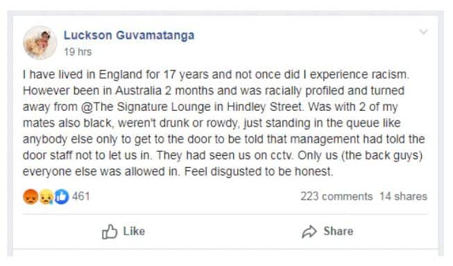 Luckson Guvamatanga says he is sharing his story to highlight the issue of racial profiling.