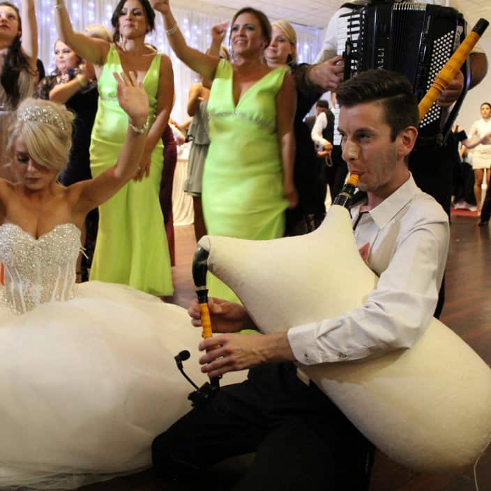 Macedonian bagpipe playing