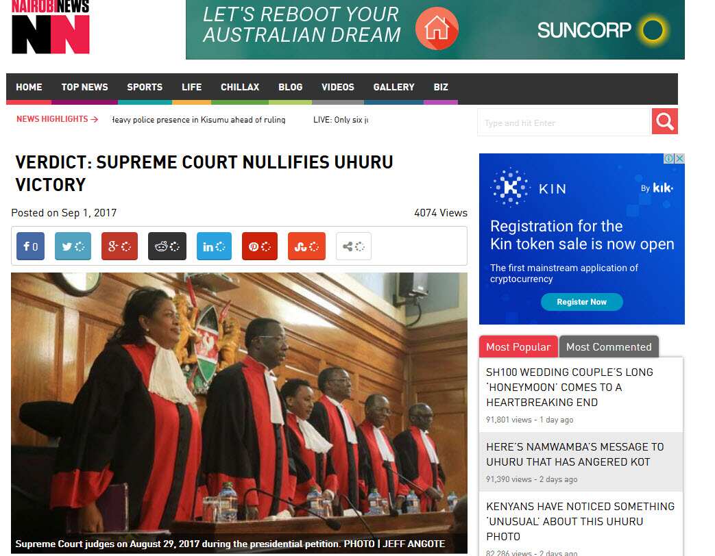 Mahakimu ndani ya mahakama kuu, Nairobi, Kenya