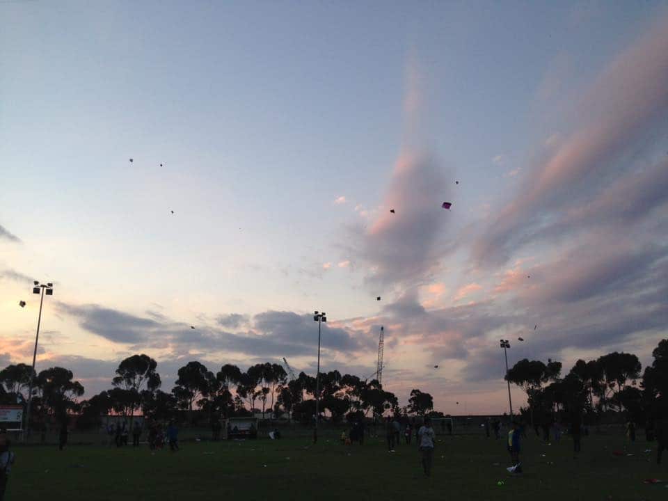Kites flying during Basant Festival 2017