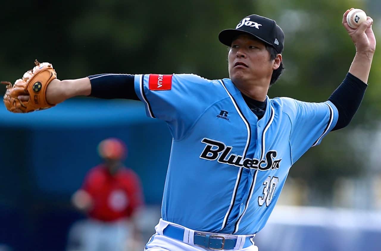 Koo playing for the Sydney Blue Sox