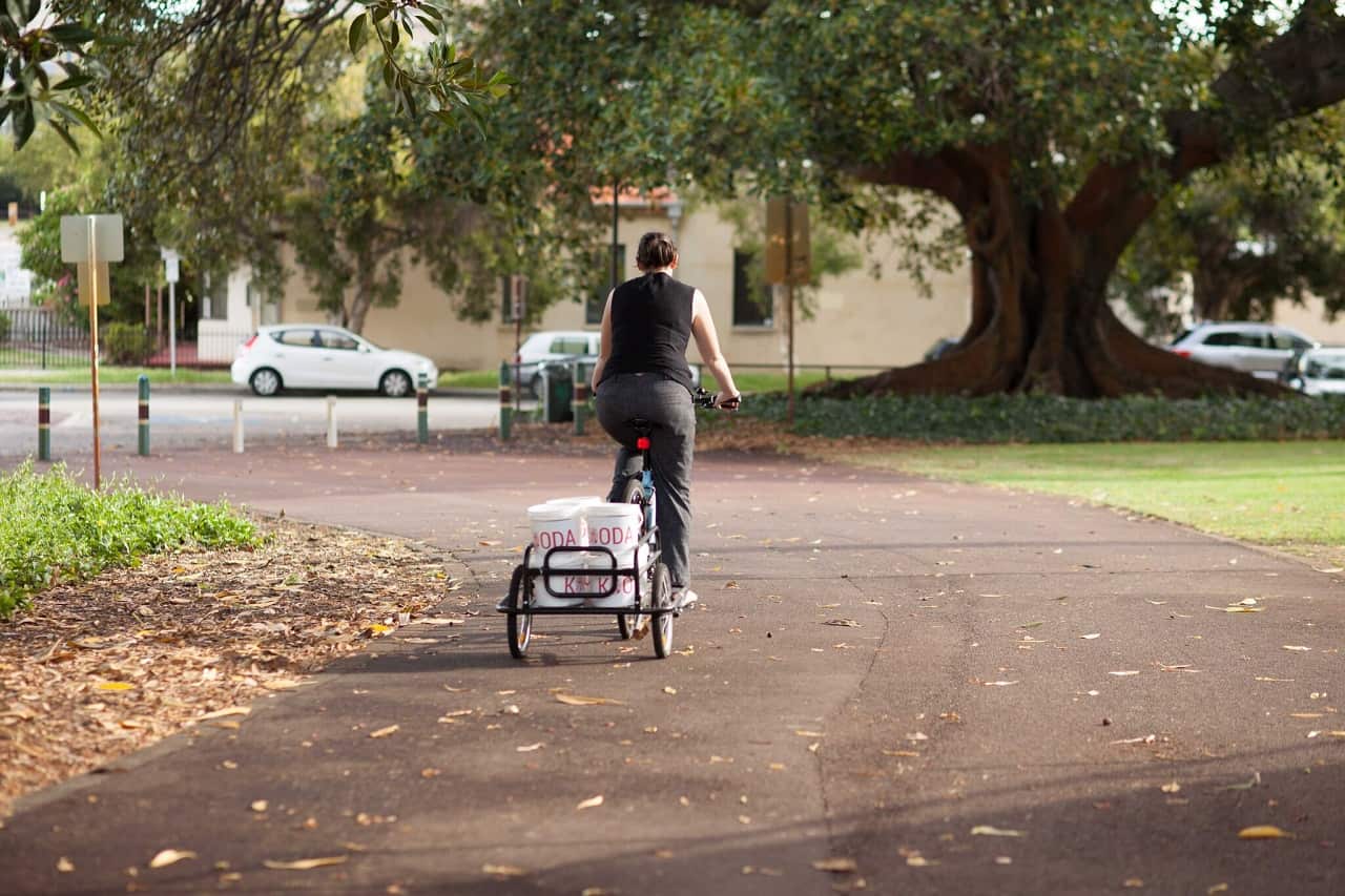 Compost buckets containing good-scraps, leftovers and other organic waste. 