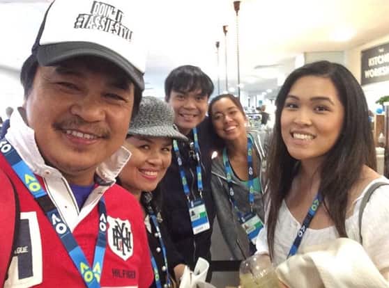 Lizette with her dad Ronnie, mum Dolly, brother Carl and sister Izabo at the Australian Open 