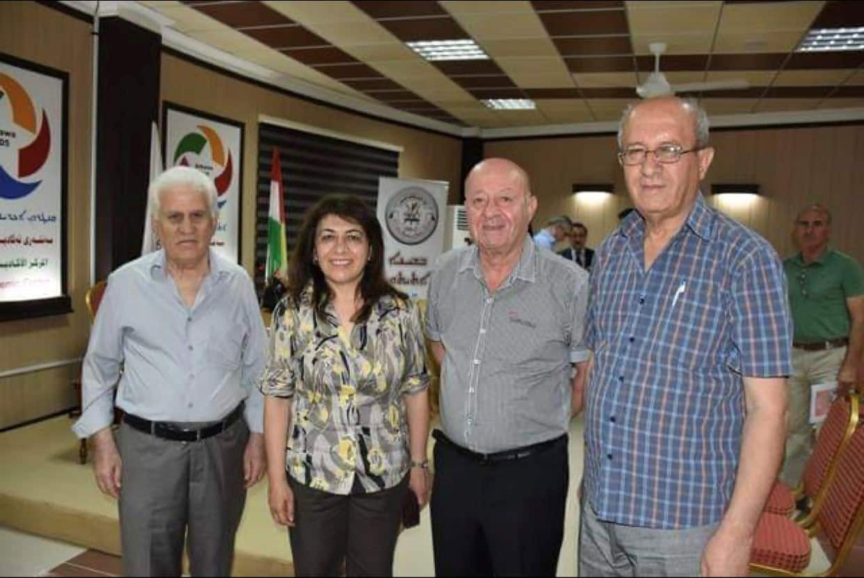 صورة عام 2016 تجمع من اليمين الأديب هيثم بردى والشاعر زهير بردى والشاعرة دنيا ميخائيل و الشاعر شاكر سيفو