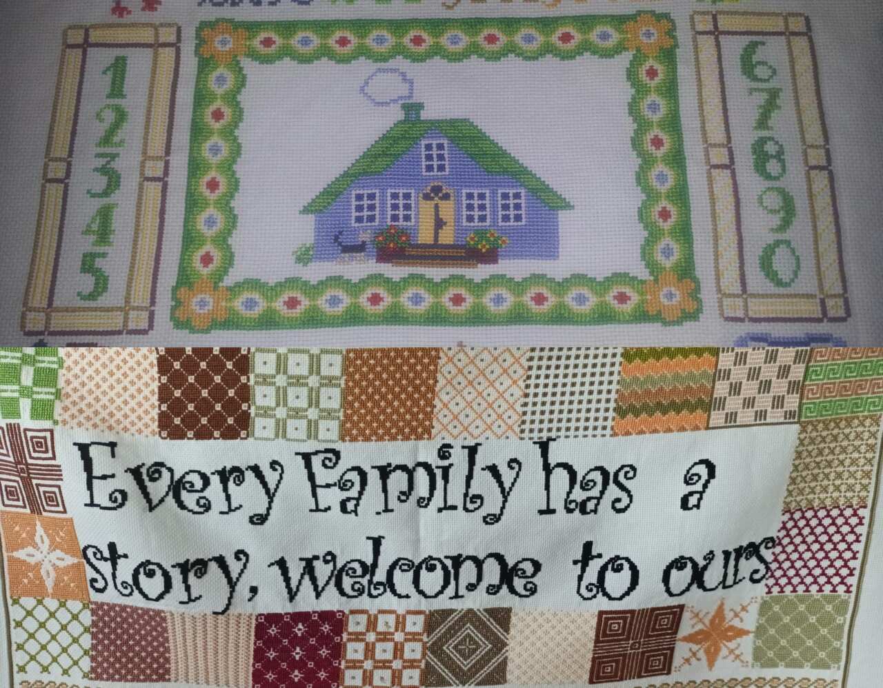 Cross stitches embroidery