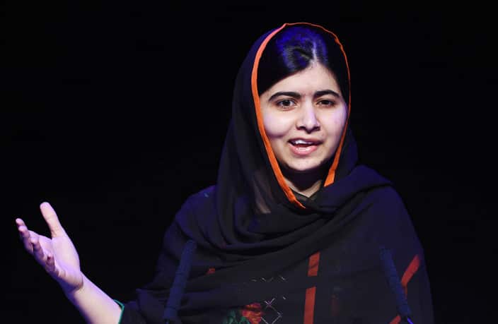 Malala Yousafzai speaks during the Association of School and College Leaders annual conference at the International Convention Centre (ICC), Birmingham