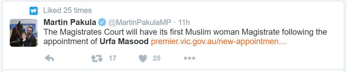 muslim, judge, victria, urfa masood, australia