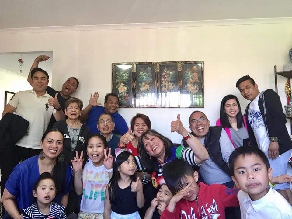 Melanie with friends and family