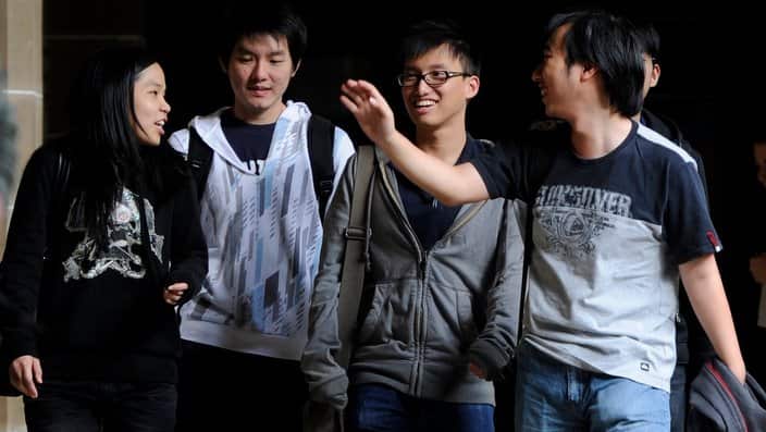 Tertiary students, University of Melbourne, Melbourne, Wednesday, May 8, 2012. (AAP Image/Julian Smith) NO ARCHIVING