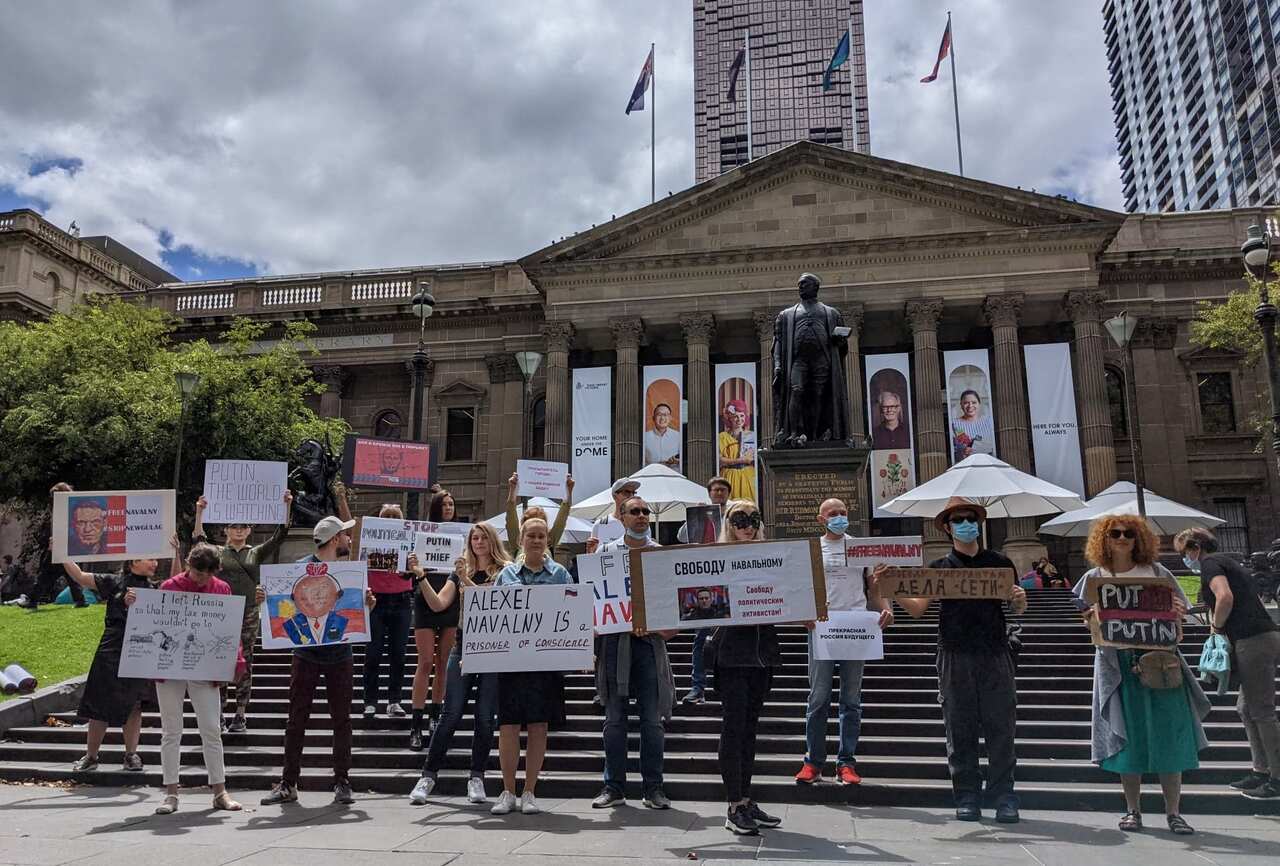 Rally to support Navalny in Melbourne, 31.01.21