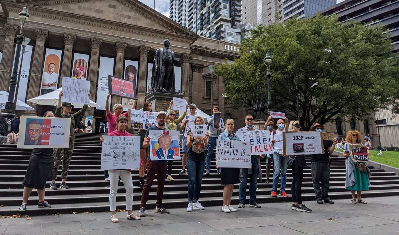 Rally to support Navalny in Melbourne, 31.01.21