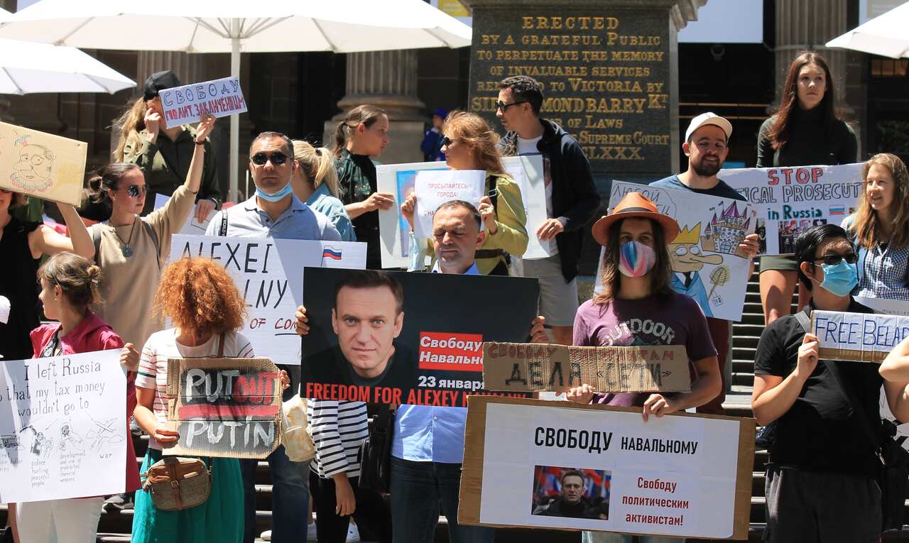 Rally to support Navalny in Melbourne, 31.01.21
