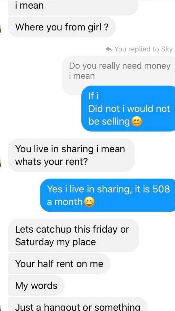 A received by Pooja* in response to her social media post to sell sanitisers