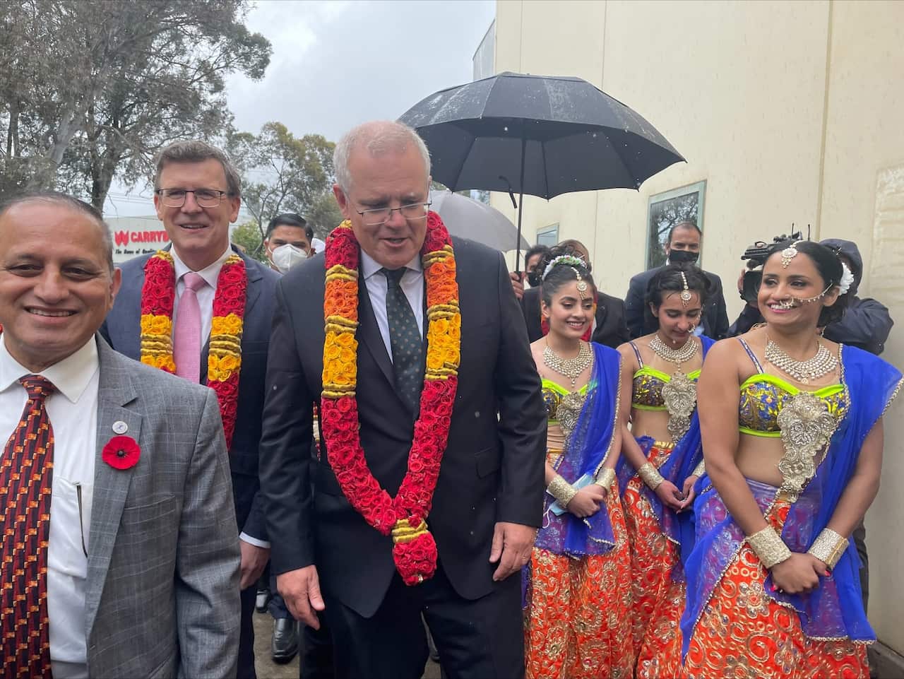 Prime Minister Scott Morrison and Minister of Education and Youth Alan Tudge attended the unveiled ceremony of Mahatma Gandhi's statue.