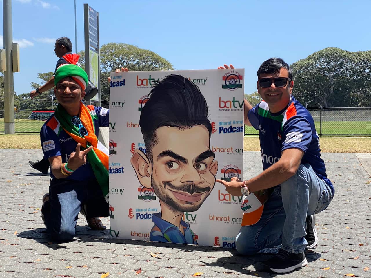 Indian cricket team fans outside the SCG.