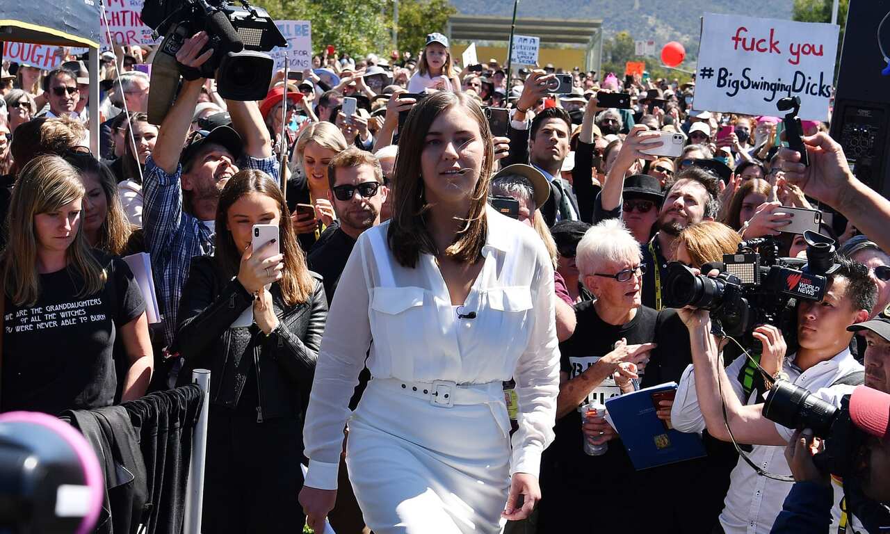 Brittany Higgins at the March for Justice, March 2021.