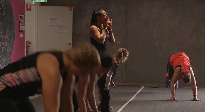 Kirri-lee running a class at Military Mumma HQ.
