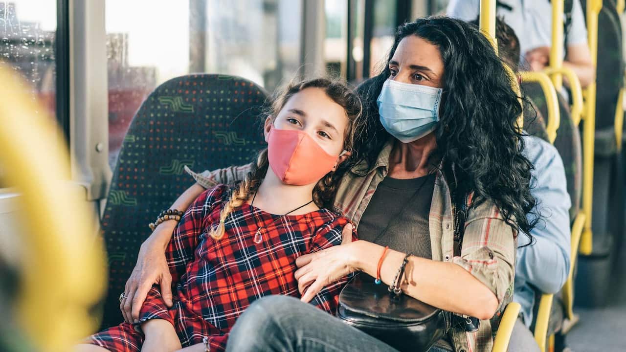 Mother and child on bus