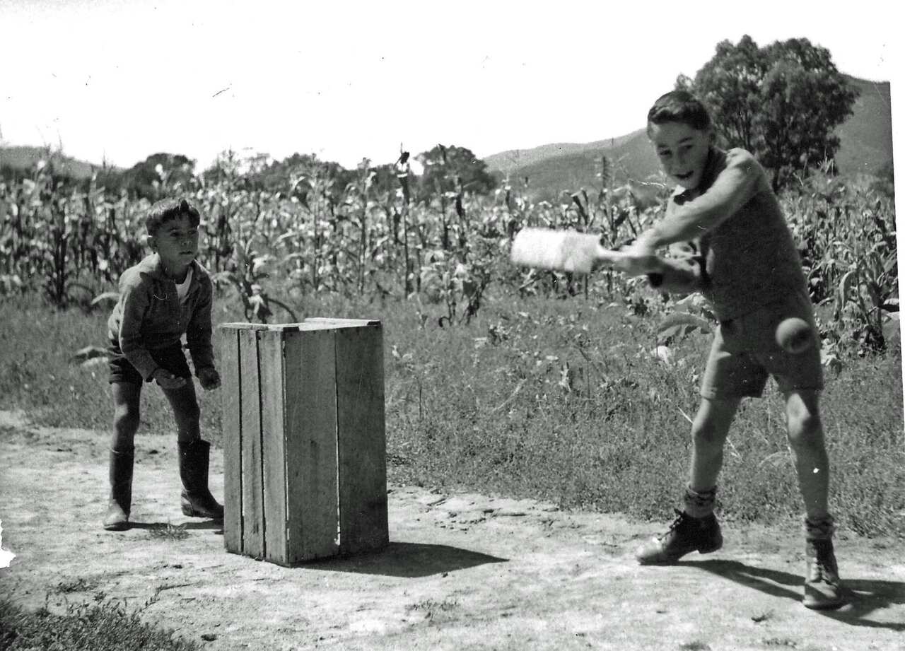 Young kids playing cricket