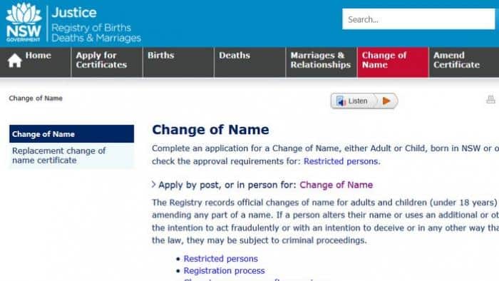 changing name