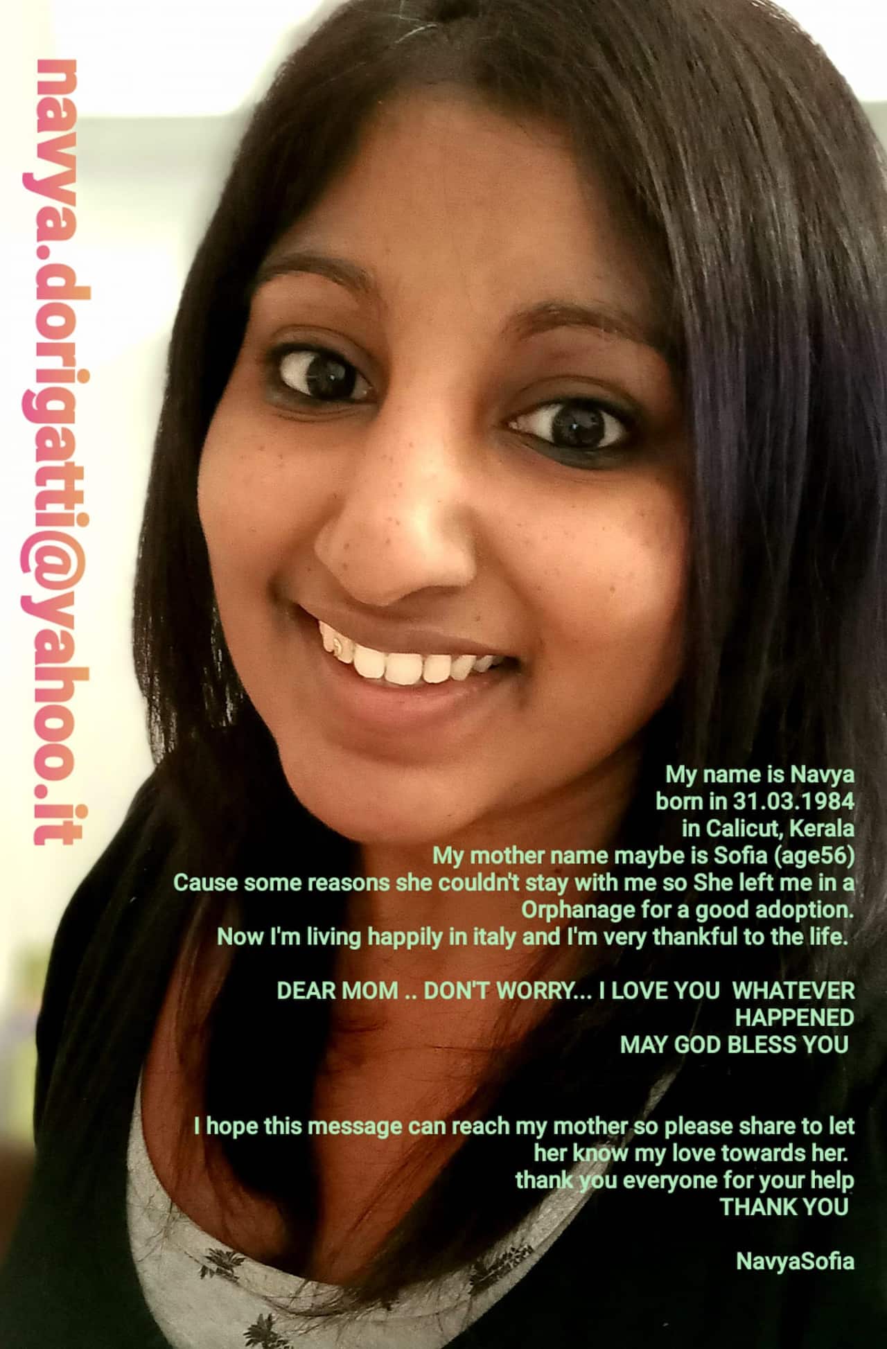 L'appello sui social di Navya.