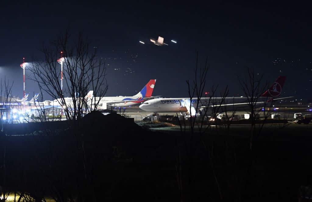 Nepal Airlines seen at Kathmandu Airport.