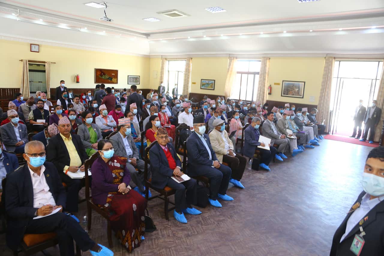 Communist party members in Kathmandu