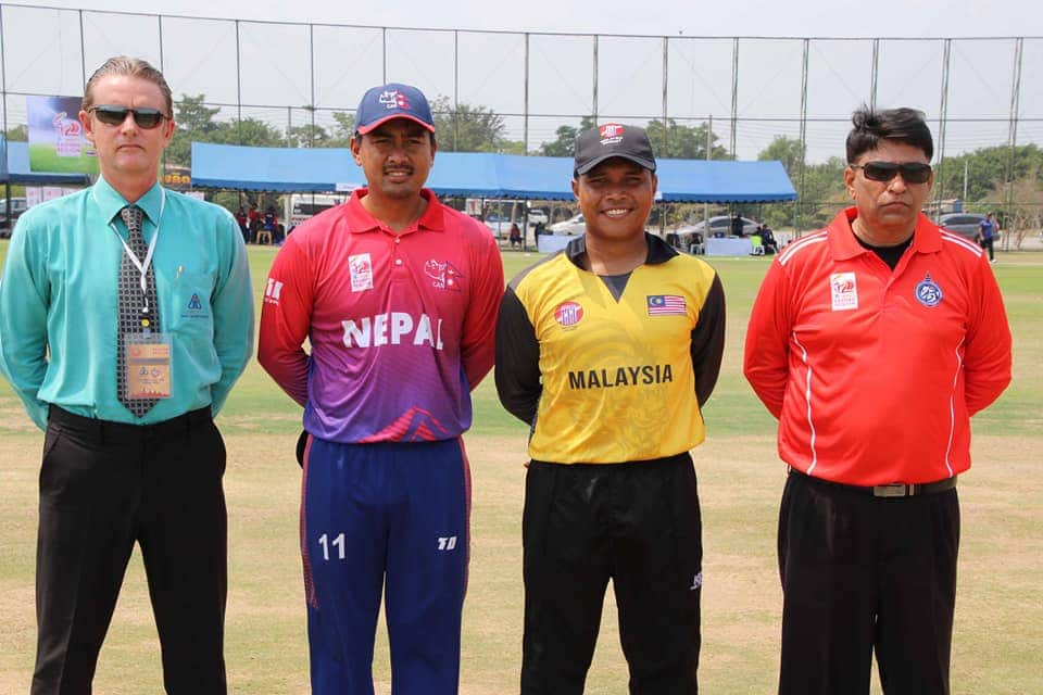 Nepal lost against Malaysia in the T20 game held on 29 Feb 2020
