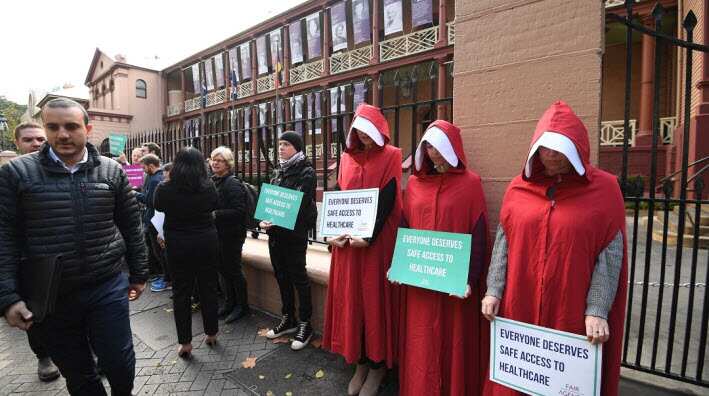 Supporters of the bill had gathered outside NSW parliament.
