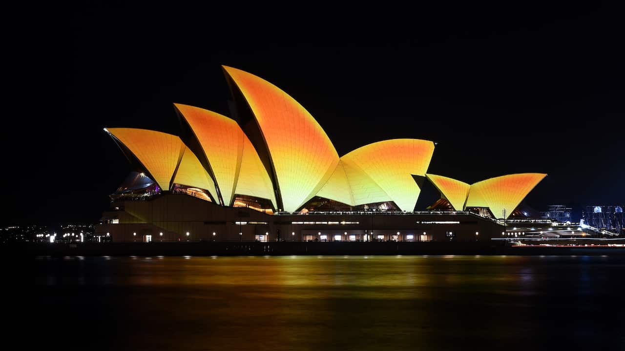 The iconic Sydney Opera House was lit up in a golden orange to mark Diwali, the festival of lights.
