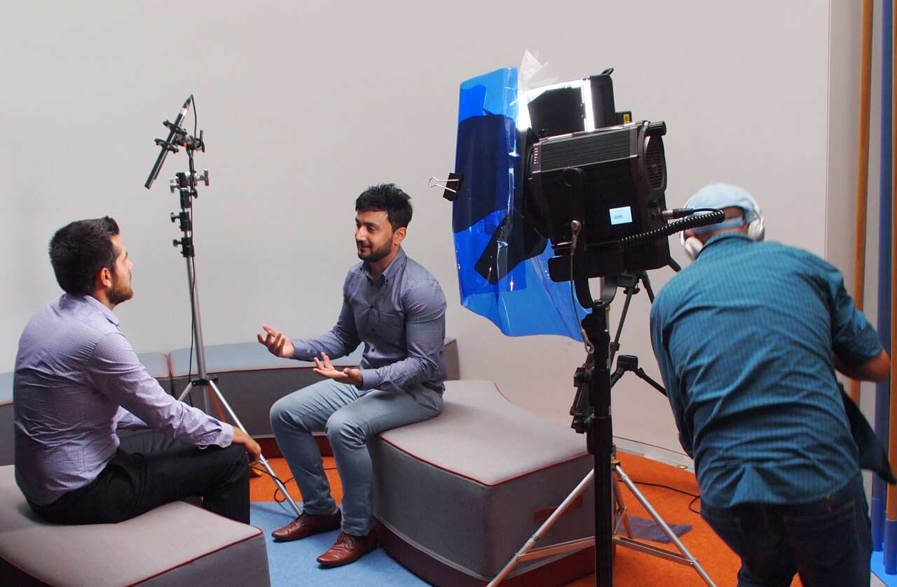  Abdul Hameed Kherkhah interviewed by SBS Pashto Radio journalist.