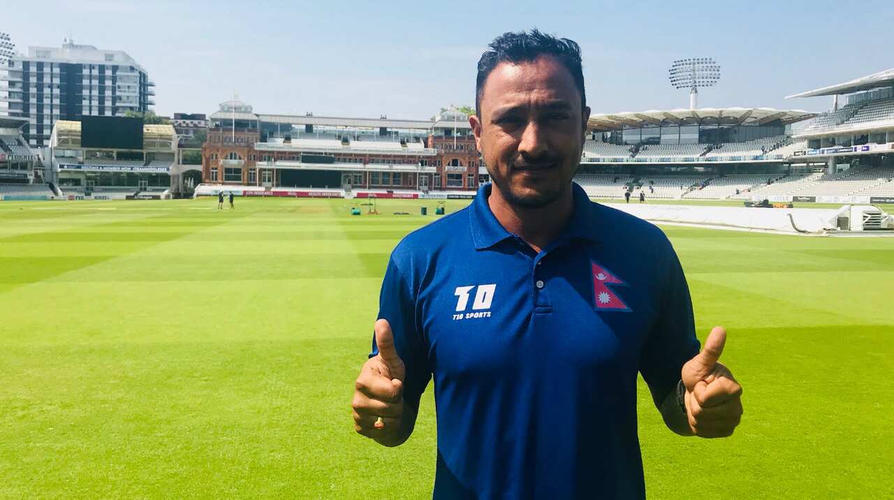 Nepal Cricket captain Paras Khadka before ICC triangular T20 series at Lords cricket ground on 29 July 18.