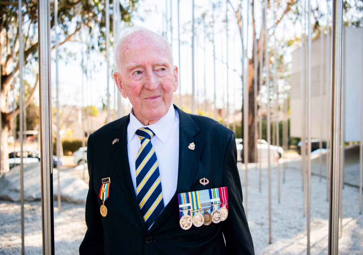 Korean war veteran Tom Parkinson following the commemorative service for the 65th anniversary of the Korean War Armistice